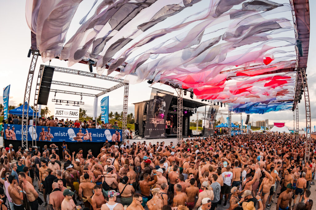 Large crowd at a stage